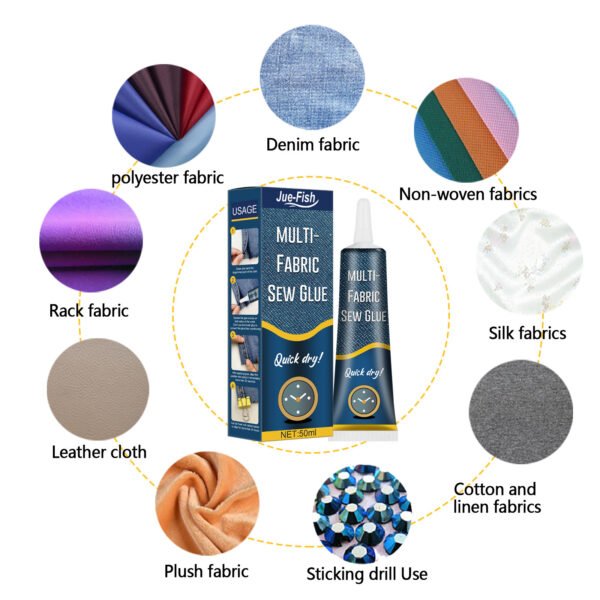 JUE-FISH Fabric mending glue, special glue for clothes, printing glue for pants, insole glue, glue for repairing holes in jeans and other fabrics - Image 5