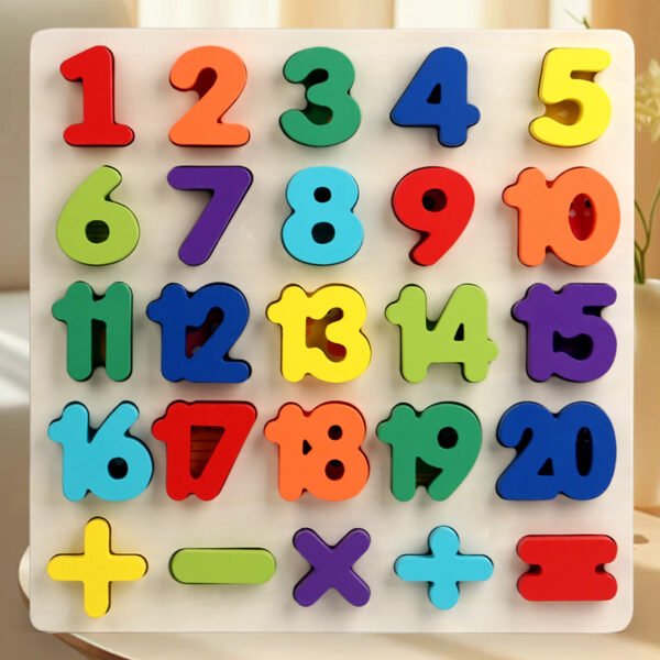 Temu Xiyin English uppercase and lowercase letters, numbers, shapes, matching puzzles, puzzle boards, wooden toys - Image 3