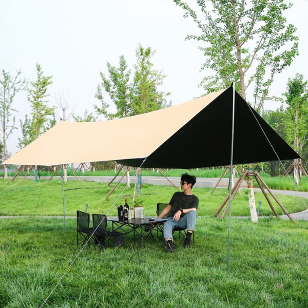 Vinyl canopy tent, outdoor portable large camping equipment, camping picnic sunscreen butterfly awning tent - Image 2
