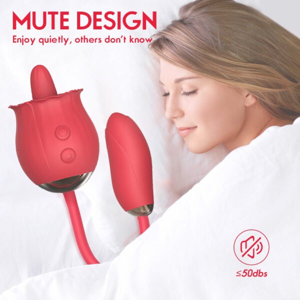 Rose AV Female Double Headed Jumping Egg Tongue with Vibration Couple Adult Sex Toys - Image 2