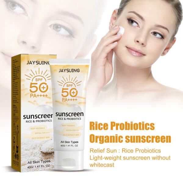 Jaysuing probiotic rice organic protective cream for face, body, outdoor UV protection, non greasy