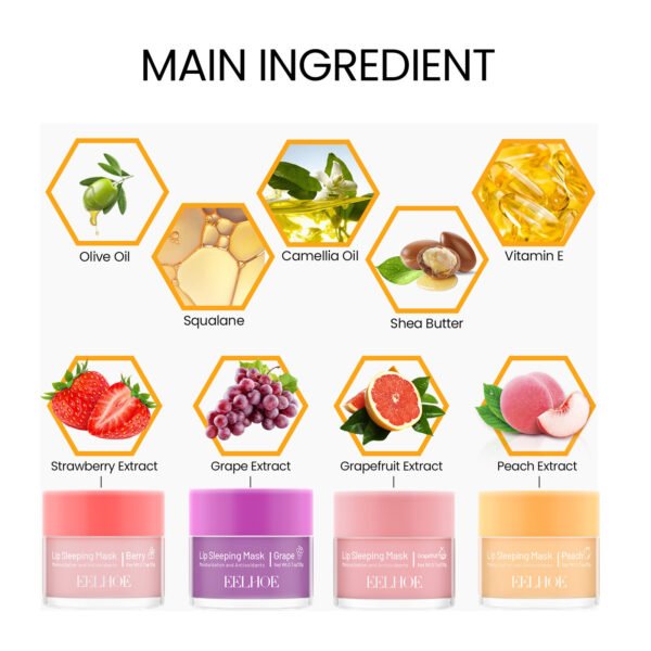 EELHOE Lip sleeping mask. Moisturizing, nourishing, gentle exfoliation of dead skin, making lips plump, full, and smooth - Image 6