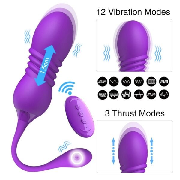 Wireless Remote Control Telescopic Vibration Jumping Egg Female Silicone Vibration Massager Adult Sex Products - Image 4