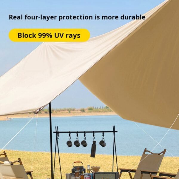 Canopy tent, outdoor camping sunshade silver coated Canopy tent, picnic square large curtain rainproof awning Canopy tent