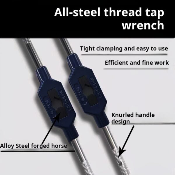 Manual tap wrench, adjustable tapping tooth hinge, T-shaped tapping chuck, fully steel wire tapping fixture tool
