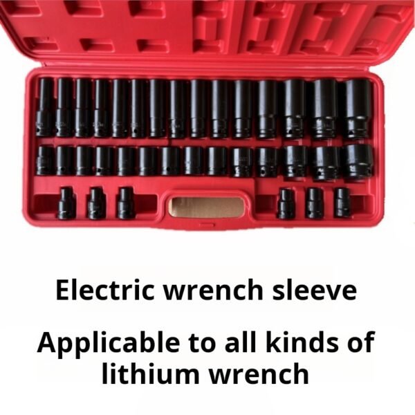 Pneumatic Extended Cannon Sleeve 35 Piece Set, Hexagonal Electric Sleeve Auto Repair Hardware Tool Set - Image 3