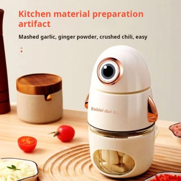 Dad loves baby food machine, baby multi-functional mini home electric garlic puree grinder, Minion food processor