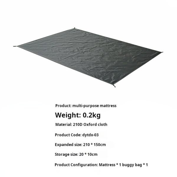 Outdoor camping tent equipment, black Oxford cloth shelter tent, waterproof and moisture-proof mat, wear-resistant and thick picnic mat - Image 4