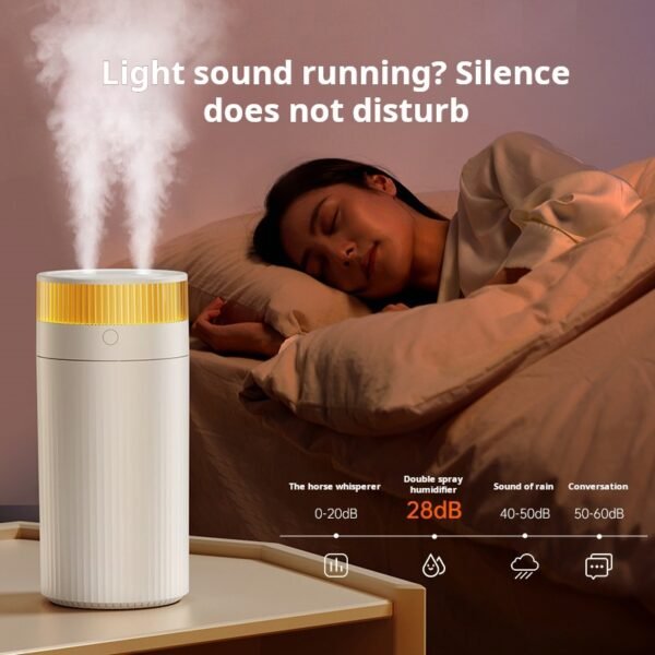 New humidifier for home use, dual spray fog, USB night light, air humidifier, office, dormitory, desktop humidifier - Image 2