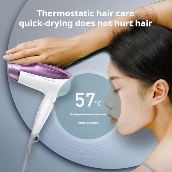 Superman hair dryer for household use, high wind capacity, fast drying, negative ion, high-power 2000w, hair dryer cylinder folding RD1822 - Image 3