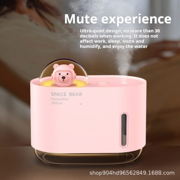 New Colorful Atmosphere Light USB Bear Humidifier Desktop Bedroom Dormitory Car Mounted Student Portable Aromatherapy Machine - Image 3