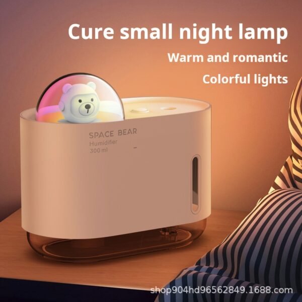 New Colorful Atmosphere Light USB Bear Humidifier Desktop Bedroom Dormitory Car Mounted Student Portable Aromatherapy Machine - Image 2