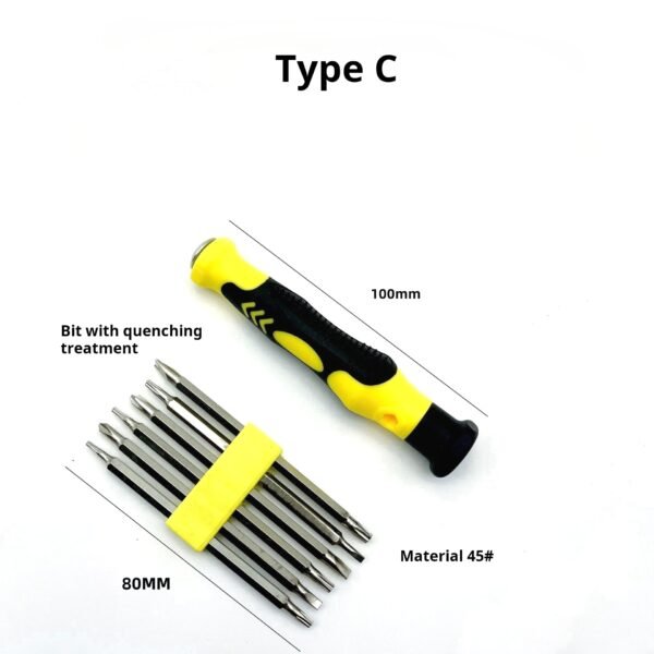 6-in-1 multifunctional screwdriver set, 12-in-1 hardware tool manual double headed straight cross plum blossom, 13-in-1 - Image 4