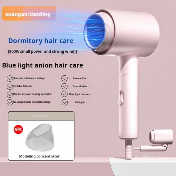 Hair dryer for household use, high wind power, negative ion hair care, quick drying, dormitory use, student hair dryer, foldable hair dryer - Image 4
