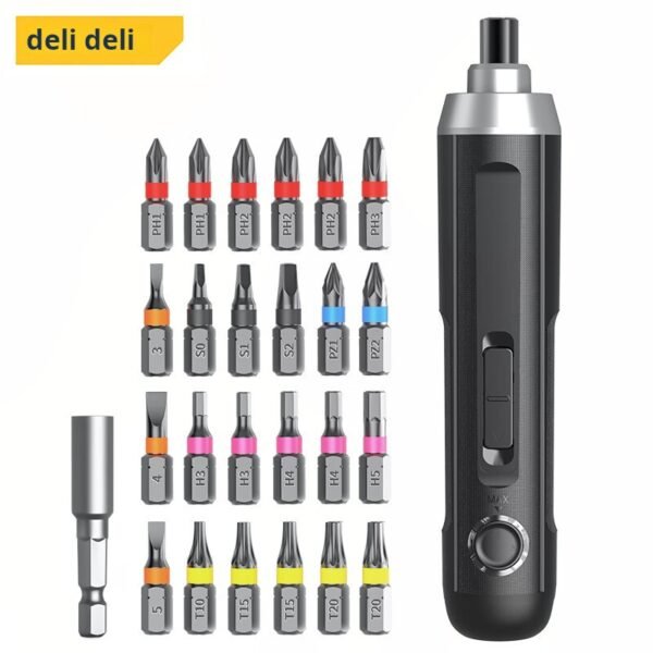 Deli DL667001A/B electric screwdriver, small rechargeable electric screwdriver, household electric screwdriver set, electric - Image 5