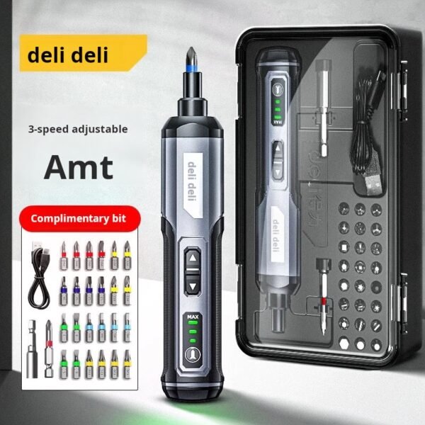 Deli Tool Electric Screwdriver Rechargeable Household Small Electric Screwdriver Portable Mini Electric Batch Multi functional - Image 3