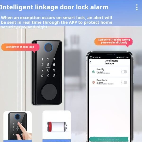 Intelligent fingerprint lock, fully automatic American standard lock, password key, card swiping lock, channel warehouse door lock - Image 2
