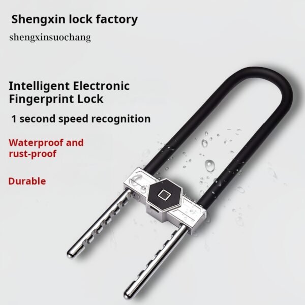 Fingerprint glass door lock, shopping mall office building fingerprint U-shaped lock, intelligent Bluetooth motorcycle U-shaped lock