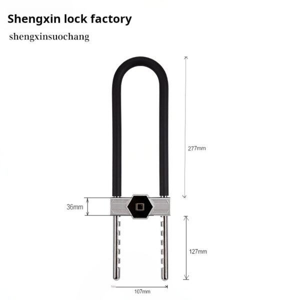 Fingerprint glass door lock, shopping mall office building fingerprint U-shaped lock, intelligent Bluetooth motorcycle U-shaped lock - Image 3