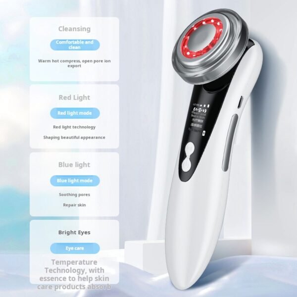 Beauty device, home facial massage device, photon rejuvenation, red and blue light introduction, facial cleansing, lifting, firming and beauty device