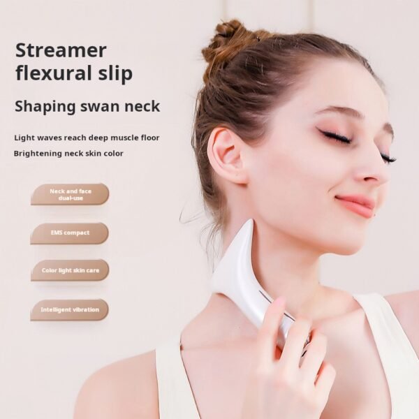 EMS Microcurrent Neck Beauty Instrument Neck Pattern Instrument Constant Temperature Hot Apply Neck and Face Tightening Massage Color Light Rejuvenation Beauty Instrument - Image 2