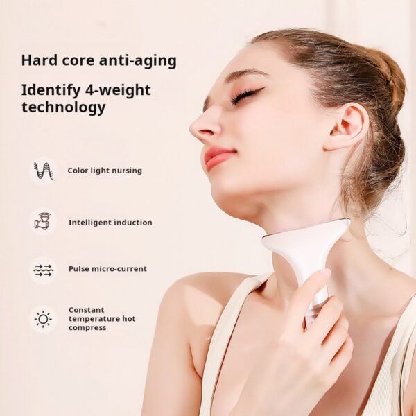 EMS Microcurrent Neck Beauty Instrument Neck Pattern Instrument Constant Temperature Hot Apply Neck and Face Tightening Massage Color Light Rejuvenation Beauty Instrument - Image 4