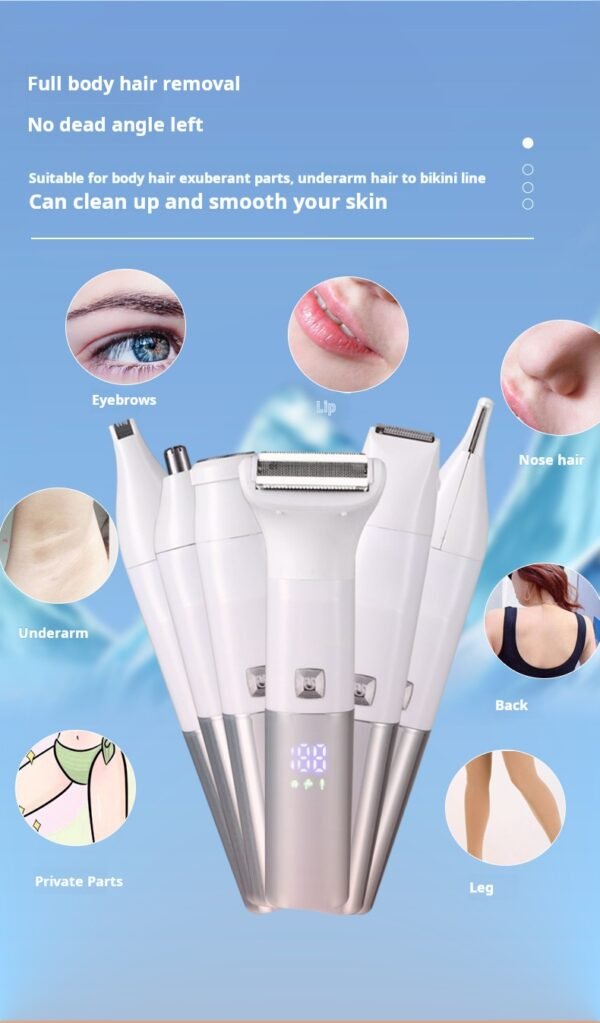 Multi functional dedicated shaver, private shaver, electric shaver, female electric trimmer, full body hair removal device