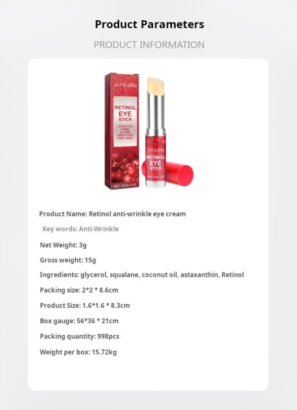 Jaysui Retinol Anti Wrinkle Eye Cream moisturizes and cares for staying up late, dark circles, eye bags, eye wrinkles, and eye area cream - Image 5