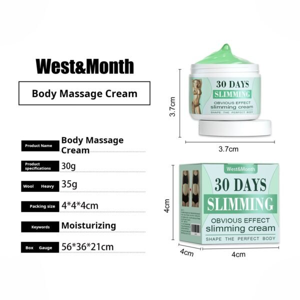 West&Month Body Massage Cream Moisturizing, Moisturizing, Firming, Massage Cream Body Care Softening Skin - Image 6