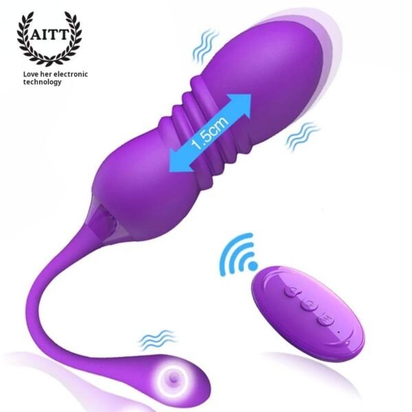 Wireless Remote Control Telescopic Vibration Jumping Egg Female Silicone Vibration Massager Adult Sex Products - Image 2