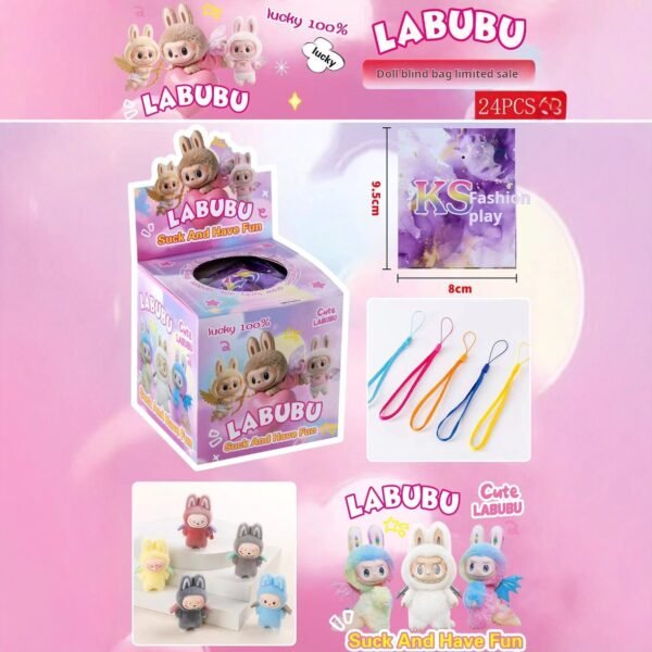 New product: LabUBU flocking pendant, bubble mat ornament, children's toy, 24 inch drawstring blind box - Image 3