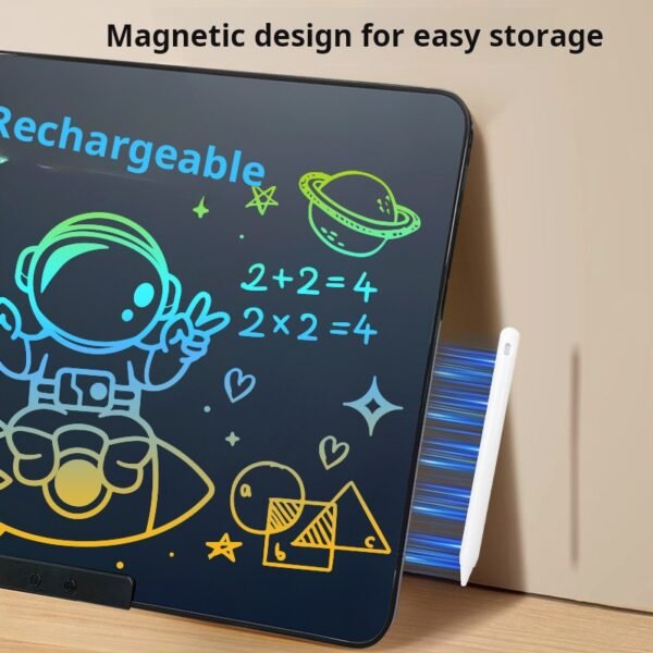LCD handwriting board borderless double-sided children's graffiti drawing board rechargeable with electromagnetic absorption for household electronic blackboard - Image 4
