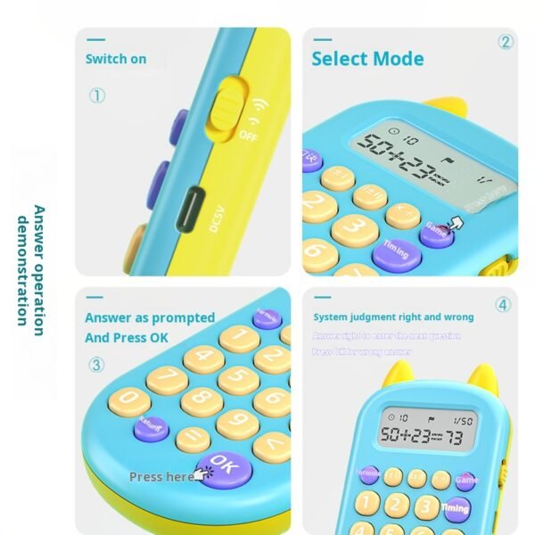 Children's mental arithmetic treasure addition, subtraction, multiplication, division calculator, puzzle math early education machine, intelligent learning machine - Image 4