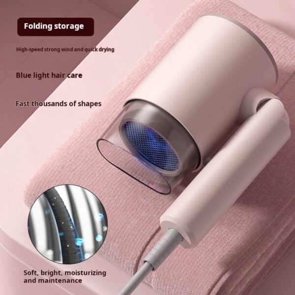 Hair dryer for household use, high wind power, negative ion hair care, quick drying, dormitory use, student hair dryer, foldable hair dryer - Image 5